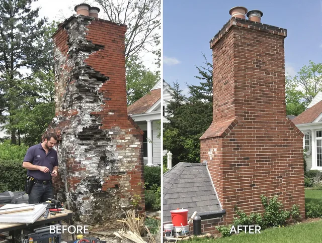 Lakewood Chimney Sweep performing a full chimney restoration in Lakewood, OH