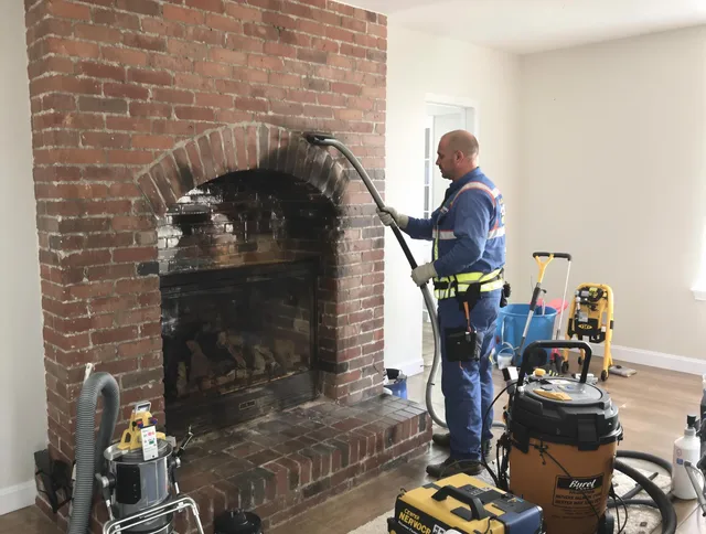 Lakewood Chimney Sweep expert performing detailed chimney sweep in Lakewood, OH