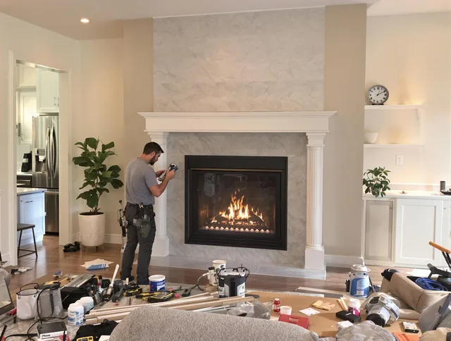 Newly installed fireplace by Lakewood Chimney Sweep in Lakewood, OH