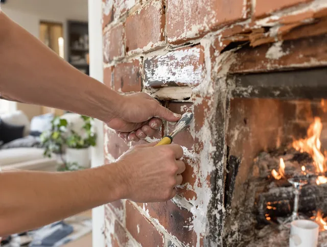 Routine fireplace repair by Lakewood Chimney Sweep in Lakewood, OH